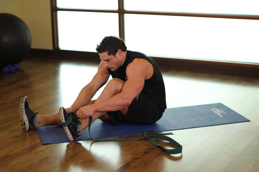Seated Hamstring and Calf Stretch