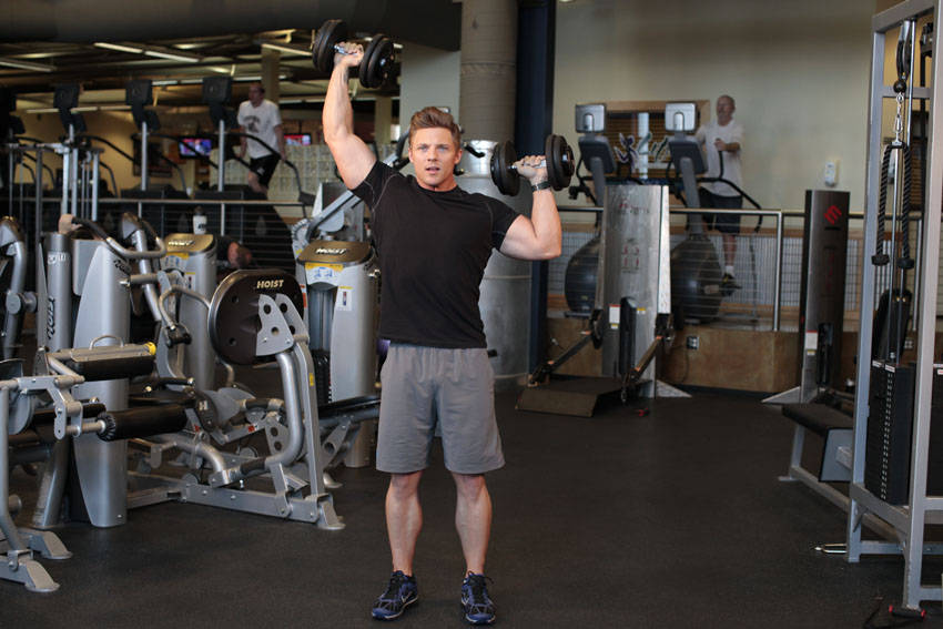 Standing Alternating Dumbbell Press