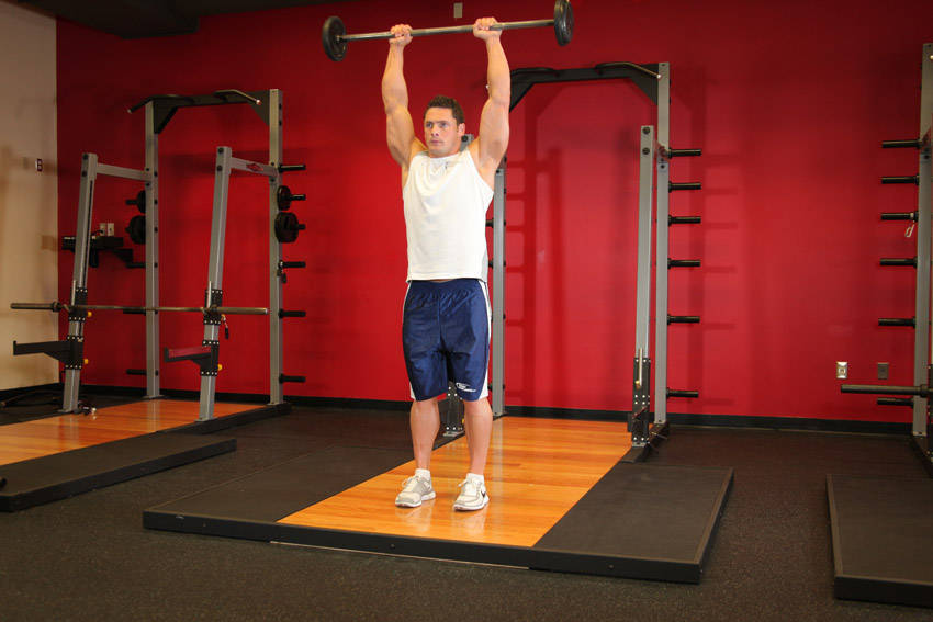 Standing Front Barbell Raise Over Head