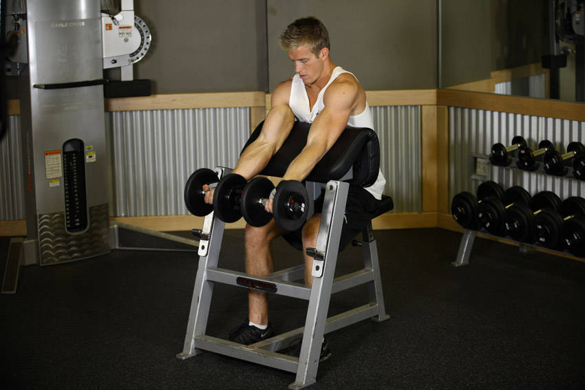 Two-Arm Dumbbell Preacher Curl